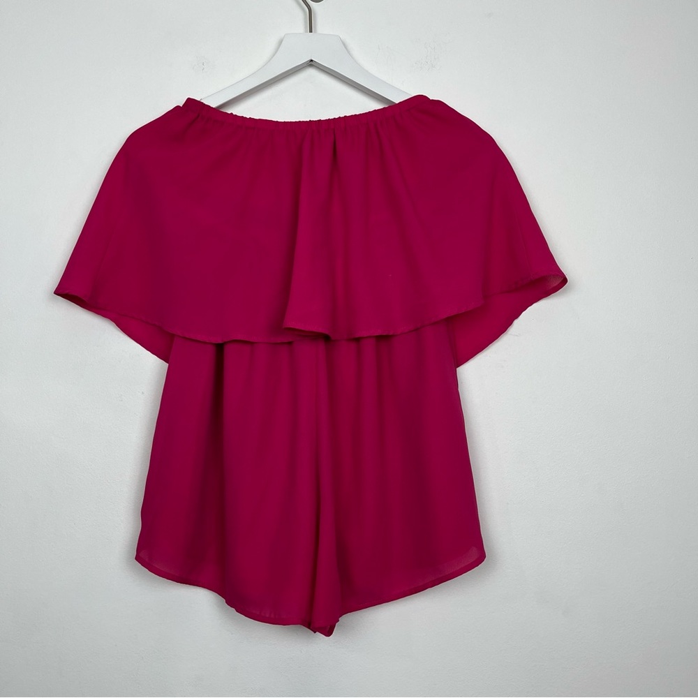 Show Me Youe MuMu pink mini off the shoulder romper - Picture 3 of 9